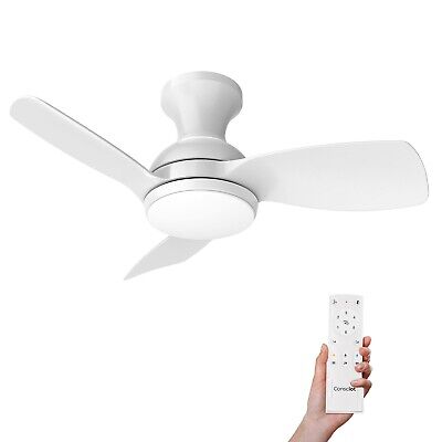 Consciot Ceiling Fan, 30 Inch Ceiling Fan With Lights Remote Control, White L...