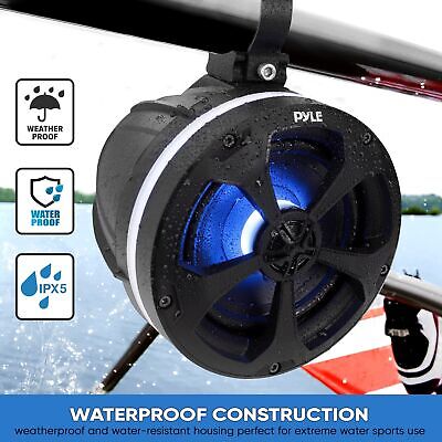 Pyle 2-Way Waterproof Off Road Speakers - 5.25" 1000W Active Passive Marine G...