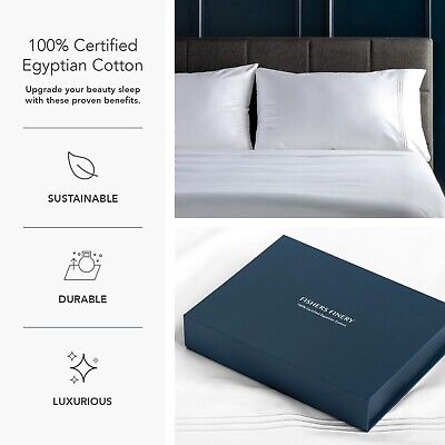 Fishers Finery 100% Egyptian Cotton Sheet Set, 4 Piece 400 Thread Count - Lux...