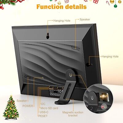 Digital Picture Frame 32GB, Large Smart Electronic Video Picture Frame 10.1 i...