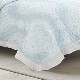 Lush Decor Lucianna Ruffle Edge Cotton 3 Piece Bedspread Set, Full/Queen, Blue