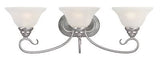 Livex Lighting 6103-91 Coronado 3 Light Brushed Nickel Vanity with White Alab...