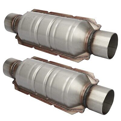 MAYASAF&#12304;2 pack&#12305; 2.5" Inlet/Outlet Universal Catalytic Converter, w