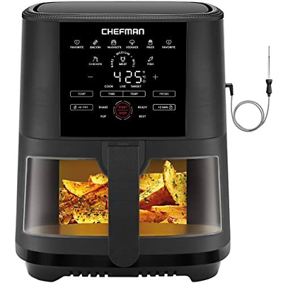 CHEFMAN 5-Quart Digital Air Fryer with ExacTemp Probe, 5 QT - Black