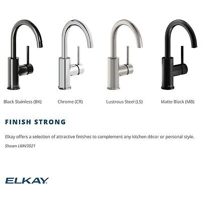 Elkay LKAV3021MB Avado Single Hole Bar Faucet with Lever Handle Matte Black