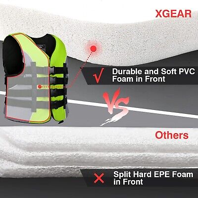 XGEAR Adult USCG Life Jacket Water Sports Life Vest Lime 3X-Large