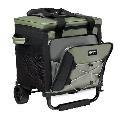 Igloo Olive 40 Can Collapsible Rolling Voyager Softsided Cooler