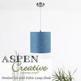 Aspen Creative White 72007 One-Light Pendant with Hardback Shaped (Spider) Sh...