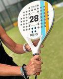 Montecarlo Soft Carbon White Padel Racket - P.ALA Light Padel Racket with Car...