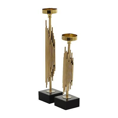 The Novogratz Stainless Steel Vertical Pipe Stand Candle Holder, Set of 2 21"...