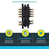 SharkBite 12 Port Home Run Manifold 3/4 Inch MNPT Inlet x 1/2 Inch Push To Co...