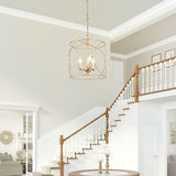 classy leaves Gold Chandelier, Gold Pendant Lighting, Cylinder Foyer Pendant ...