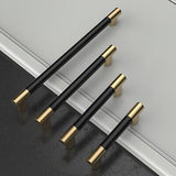 Amerdeco 10 Pack Matte Black and Gold Knurled Cabinet Pulls 10 Inch Hole Cent...