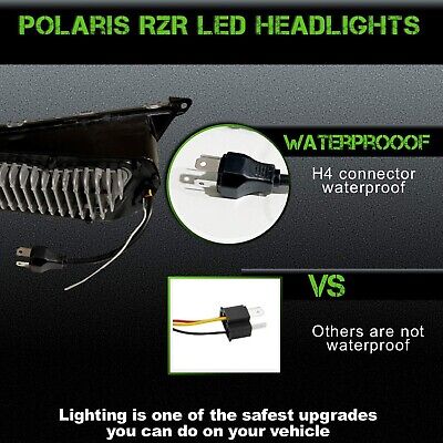 SLK-Lights (RED) RZR LED Headlight compatible with Polaris General, Polaris R...