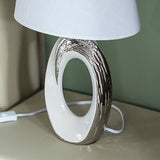 Designer Table Lamps, Decorative Ceramic Table Lamp 19 inch, with Silver and ...