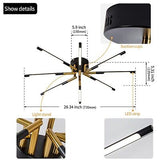 LED ceiling light modern recessed installation lamps black gold decorative li...