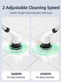 Electric Spin Scrubber, Adjustable Cordless Power Bathroom Scrubber, IPX7 Ext...