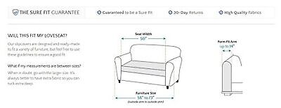 SureFit Stretch Pique Loveseat Slipcovers, Three Piece Loveseat Cover include...