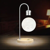 Unique Modern Levitating Moon Lamp with Built-in Qi Wireless Charger, Simplis...