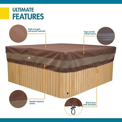 Duck Covers Ultimate Water-Resistant 86 Inch Square Hot Tub Cover Cap, Outdoo...