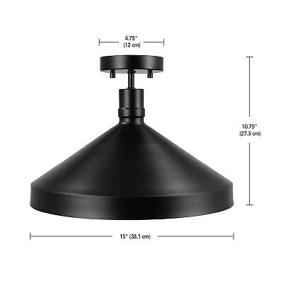 Globe Electric 60000021 1-Light Outdoor Flush Mount Ceiling Light, Matte Blac...