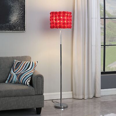 ORE HBL2800 Roses in Bloom Acrylic/Metal Floor Lamp, Red, 63"