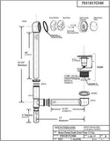 Westbrass 22" Deep Soak Tip-Toe Drain Bath Waste & Overflow, Powder Coat Whit...