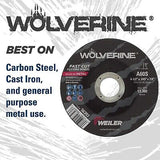 Weiler 56383 7 Inch Cutting Wheel, Wolverine AO Steel/Metal Fast Cutting, 3/3...