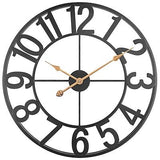 BEW 24 Inch Metal Clock, Large Cut-Out Farmhouse Decorative Wall Clock Batter...