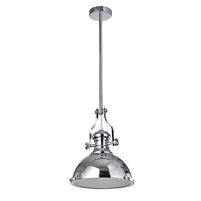 Warehouse of Tiffany RL8252CH Didya 1-Light 13-Inch Chrome Dome Pendant, Grey