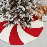 SARO LIFESTYLE Winter Wonderland Candy Cane Tree Skirt 72" Red/White