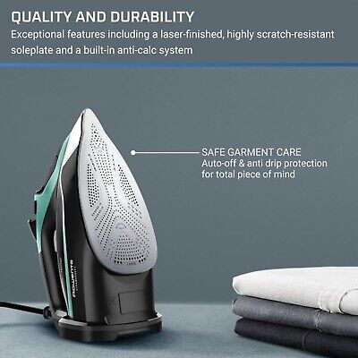 Rowenta Steam Force Stainless Steel Soleplate Steam Iron for Clothes 400 Micr...