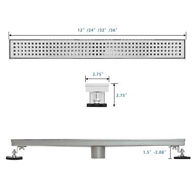 Linear Shower Drain, Shower Drain 28 inch with Removable Grate Cover, Profess...