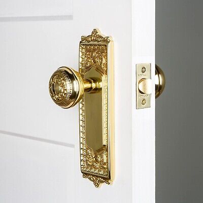 Nostalgic Warehouse Egg & Dart Door Knob with Plate Unlacquered Brass