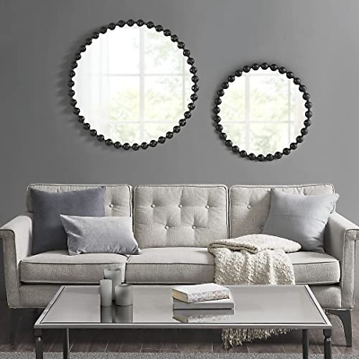 MADISON PARK SIGNATURE Wall Décor Marlowe Metal Spherical 27" Diameter, Black