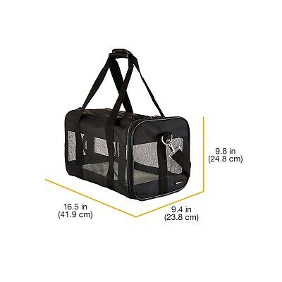 Amazon Basics Soft-Sided Mesh Pet Travel Carrier for Dog, Cat, Medium, 16.5" ...