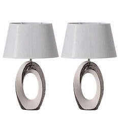 Designer Table Lamps, Decorative Ceramic Table Lamp 19 inch, with Silver and ...