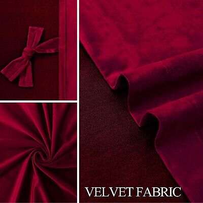 JIUZHEN Red Velvet Curtains 90 inches - Soft Velvet Blackout Grommet Curtains...