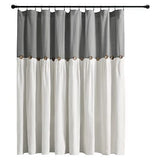 Lush Decor Linen Button Window Curtain Panel, Single, 100" W x 84" L, Dark Gr...