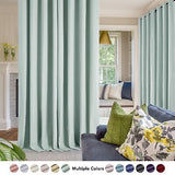 Deconovo Linen 100% Blackout Grommet Curtains for Bedroom and Living Room,Lig...