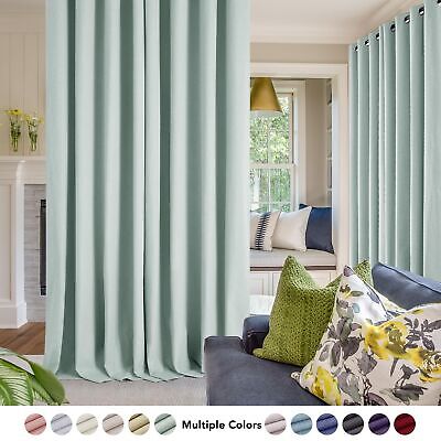 Deconovo Linen 100% Blackout Grommet Curtains for Bedroom and Living Room,Lig...