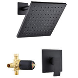 SOKA Matte Black Shower Faucet Set with 8 Inch Rainfall Shower Head Black Bat...