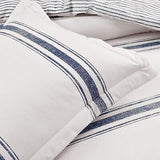 Lush Decor Farmhouse Stripe Reversible Cotton Comforter Set , 2 Piece Set, Tw...