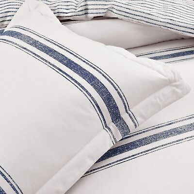 Lush Decor Farmhouse Stripe Reversible Cotton Comforter Set , 2 Piece Set, Tw...