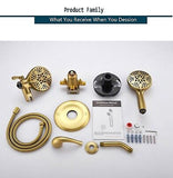 Shower Faucet with Valve, High Pressure 3-way Water Diverter Shower Trim Kit ...