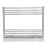 Household Essentials Narrow Sliding Cabinet Organizer, Two Tier 5", Chrome