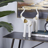 Deco 79 Porcelain Ceramic Elephant Decorative Sculpture Home Decor Statues, S...