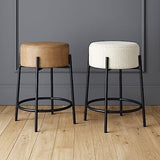 Nathan James Isaac 24" Modern Backless Bar Stool with Round Light Brown/Black