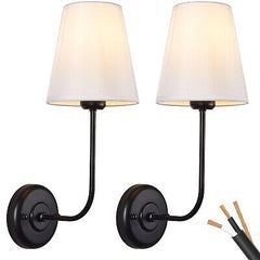 Passica Decor Hardwired Wall Sconces Set of 2 Pack Vintage Industrial Wall Li...