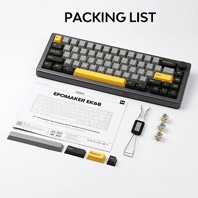 EPOMAKER EK68 65% Wireless Gaming Keyboard, Hot Swappable Gasket Mechanical K...